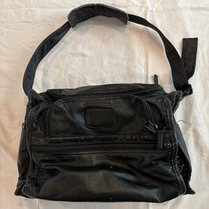 Tumi Black Leather Travel Bag